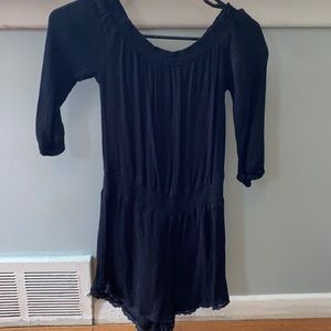 Black off the shoulder beach romper